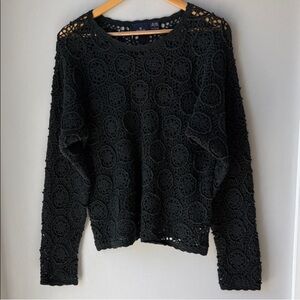 90s Y2K Crochet Knit Sweater
